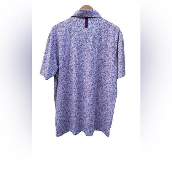 RHOBACK Men’s Performance Polo Sz XL American Icons USA White Golf Stretch Shirt - Picture 3 of 11